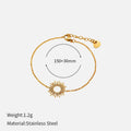 Sunflower geometric chain jewellery set with gold necklace and bracelet