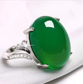 Geometric natural sapphire ring with adjustable opening in black, blue, green, red or yellow