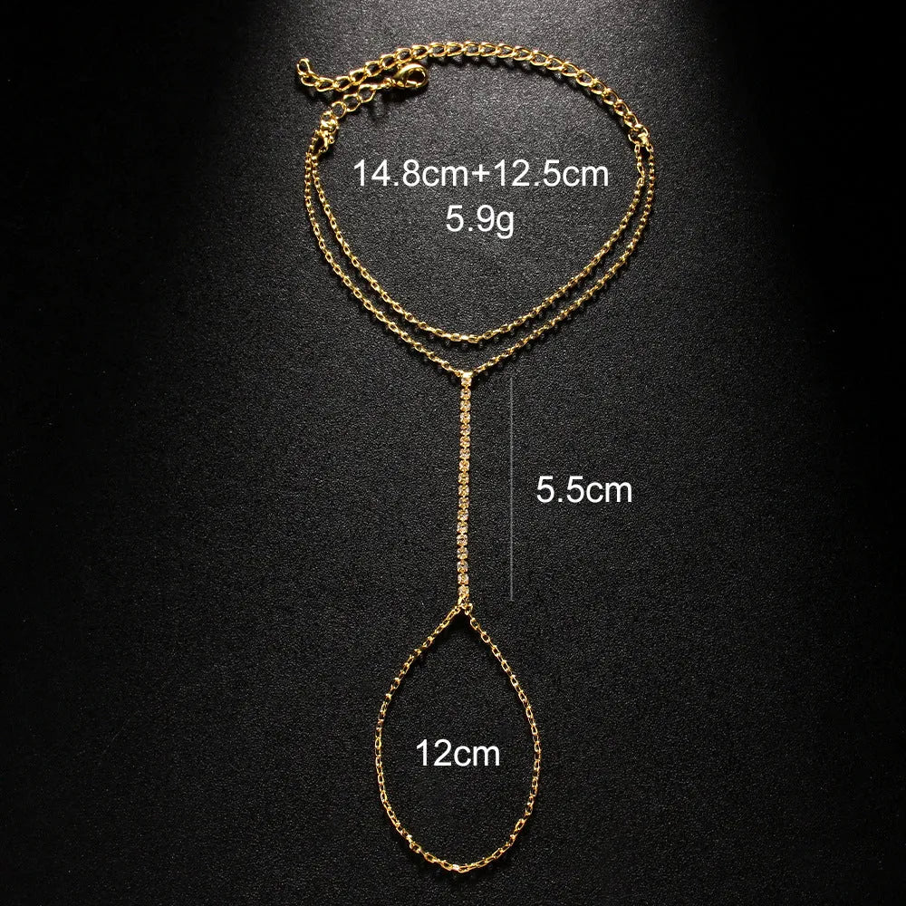Women's geometric bracelet with rhinestone detailing in silver colour option