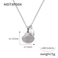 Women's freshwater pearl and titanium steel necklace with O-shaped chain design in gold or steel colour