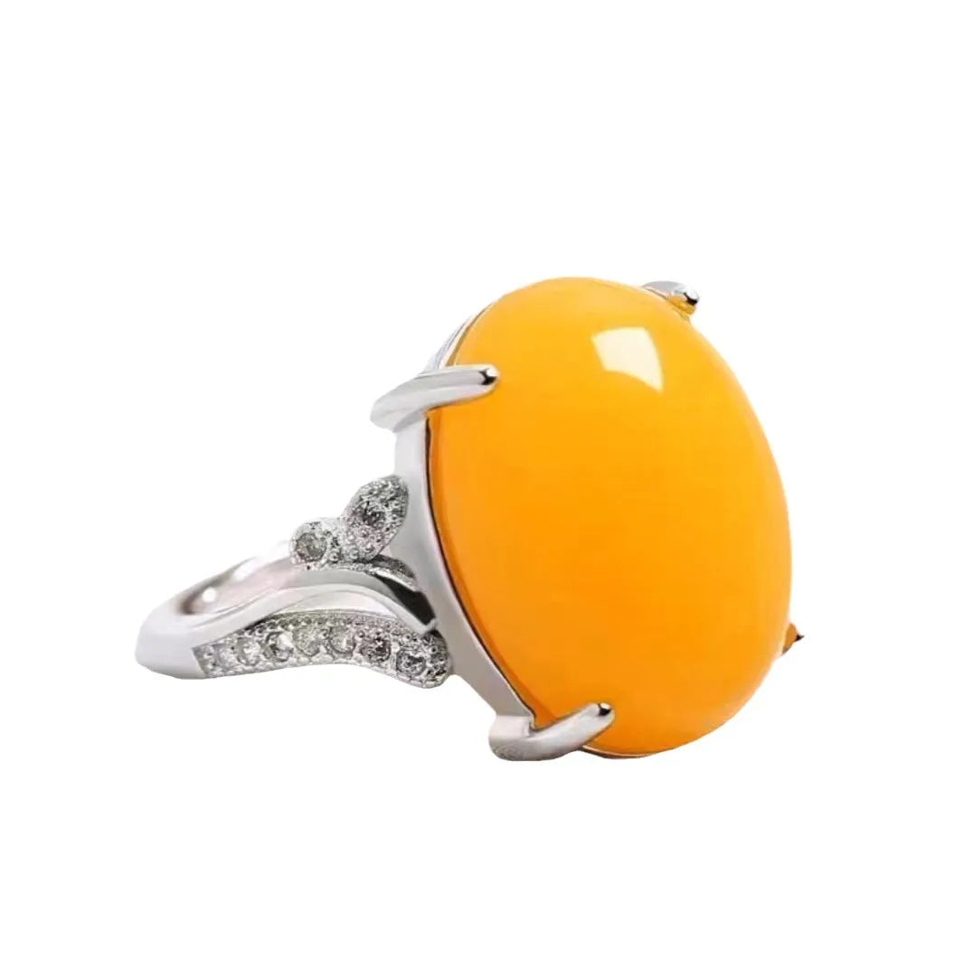 Geometric natural sapphire ring with adjustable opening in black, blue, green, red or yellow