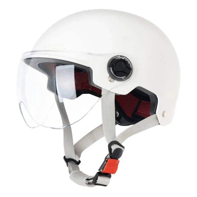 3C certified electric motorcycle helmet with polypropylene shell and sun protection visor in various colours