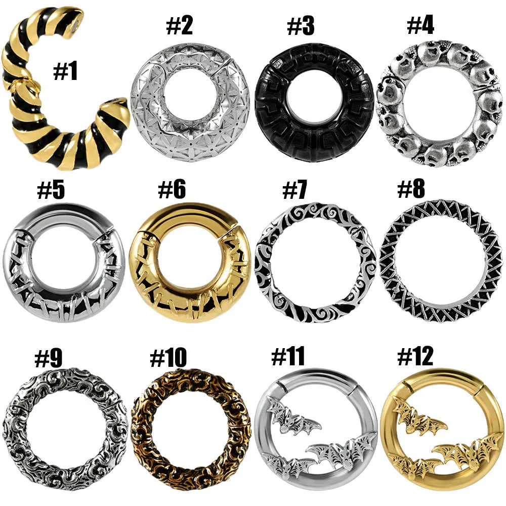 Stainless steel totem pattern fashion earrings with electroplated finish in various style options
