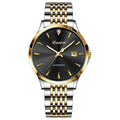 Men's automatic mechanical watch with stainless steel strap and simple dial in multiple colours