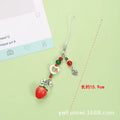 Plastic resin fruit personality mobile phone keychain with apple or strawberry designs