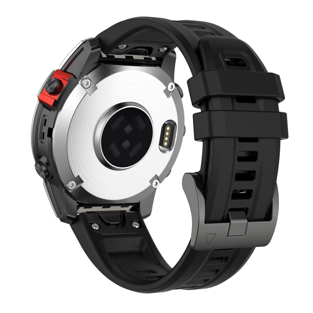 Jiaming Fenix7 quick release silicone watch strap in multiple colours showing 20mm, 22mm, and 26mm width options