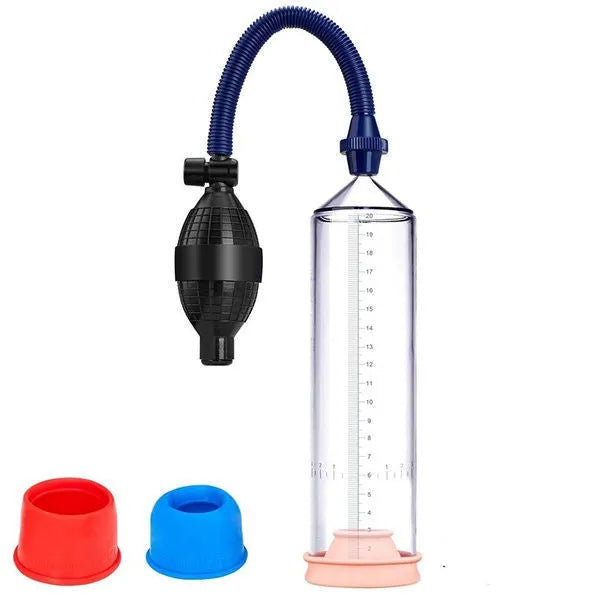 Male minimalist home exercise machine silicone cover with plastic valve exerciser and accessory components