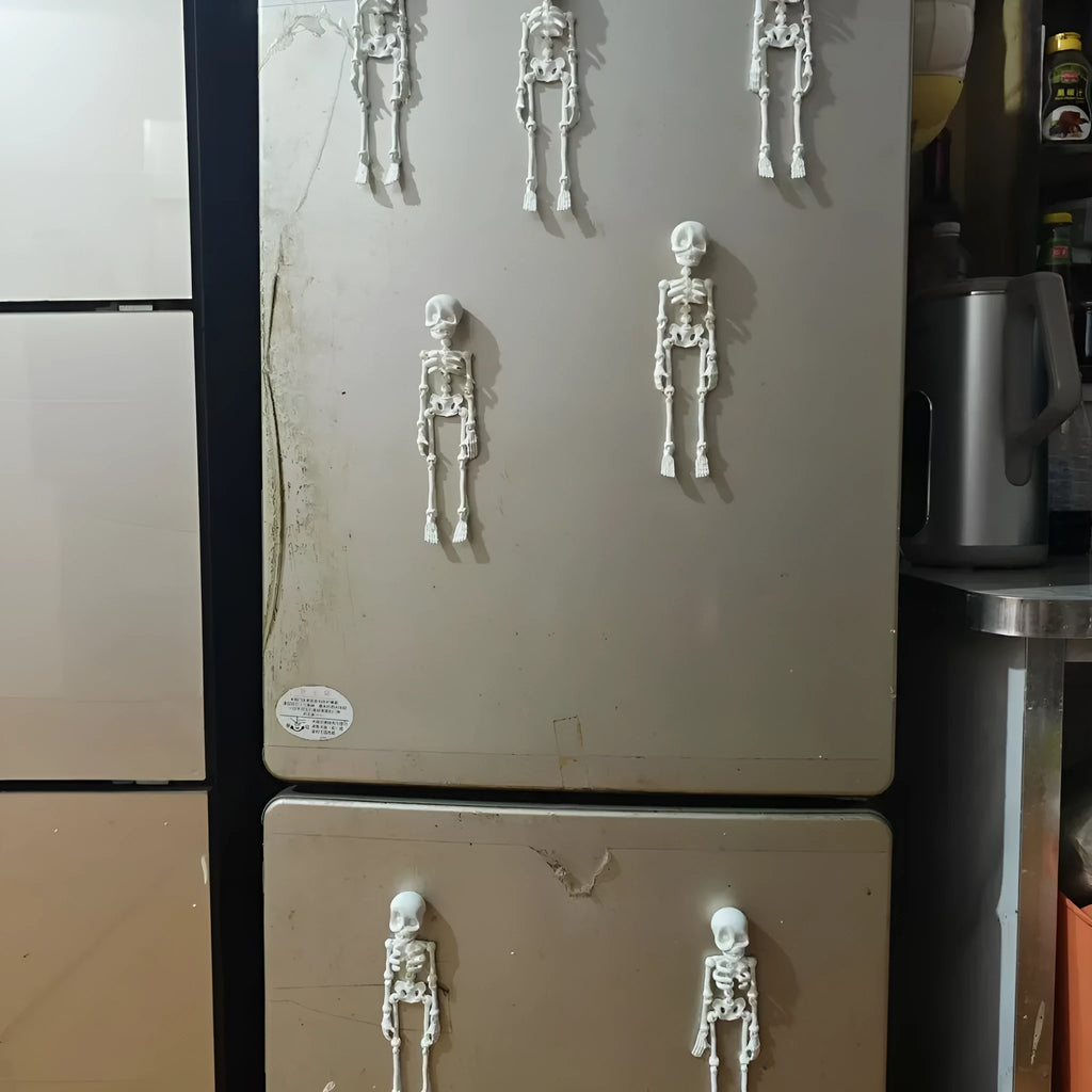 3D printed PLA skull refrigerator magnet ornament in modern art style with Halloween decoration