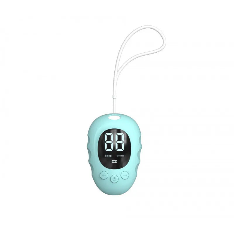 Rechargeable silicone sleep aid hand grip monitor in black, green, or white colour options.