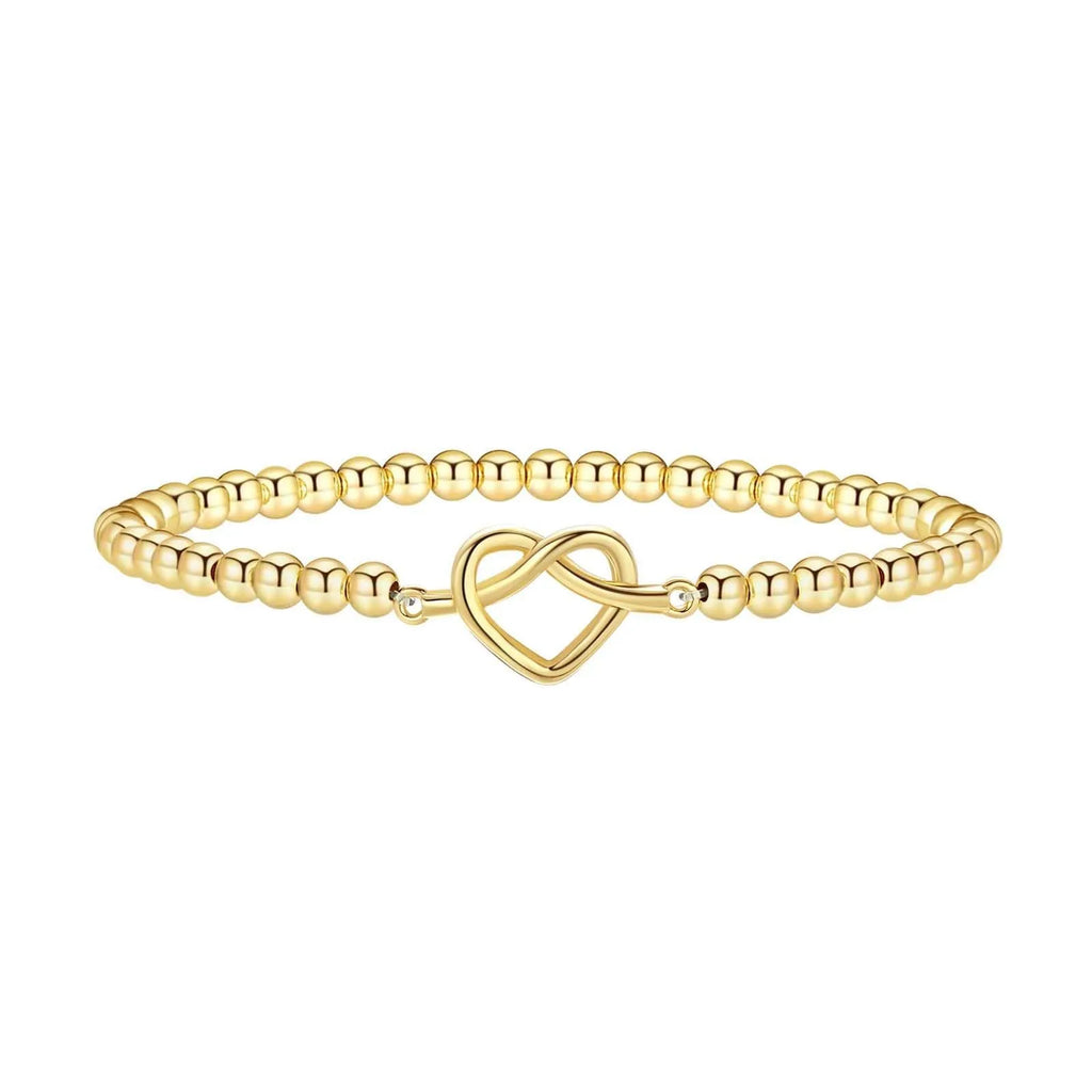 Adjustable stainless steel beaded bracelet with round geometric beads in six colour options