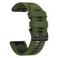 Two-tone quick release silicone watch strap for Garmin Fenix smartwatches in 22mm and 26mm sizes.