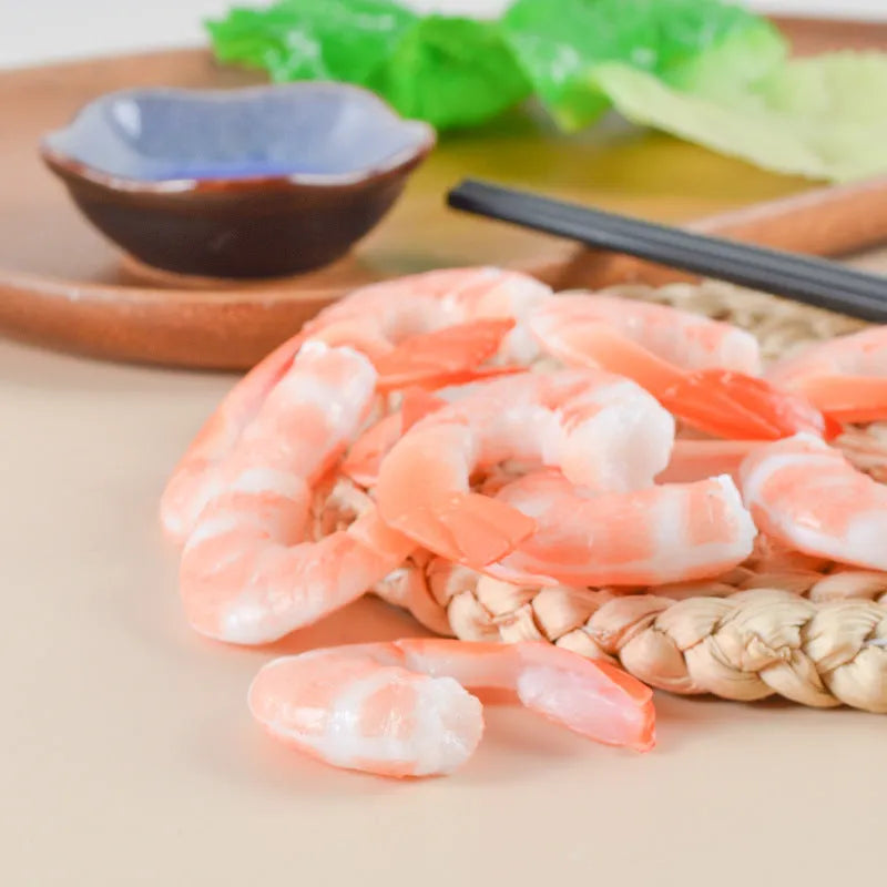 PVC simulation seafood shrimp keychain with modern minimalist design and door buckle