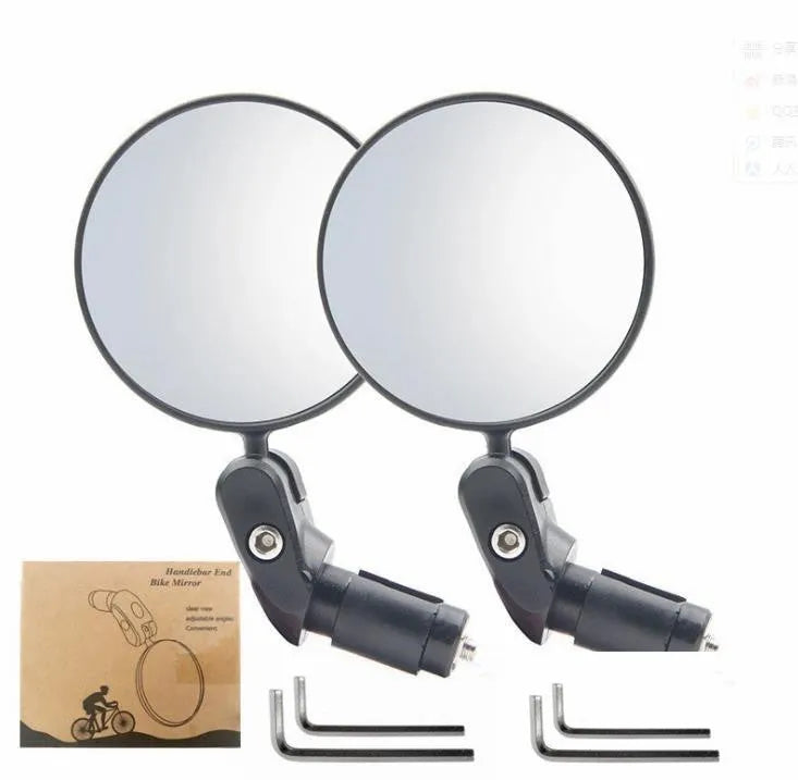 Black ABS convex rearview mirror showing 7cm reflector and 14cm length.