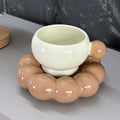 Ceramic coffee set with cup and dish in Nordic style, 250ml capacity, high temperature resistant