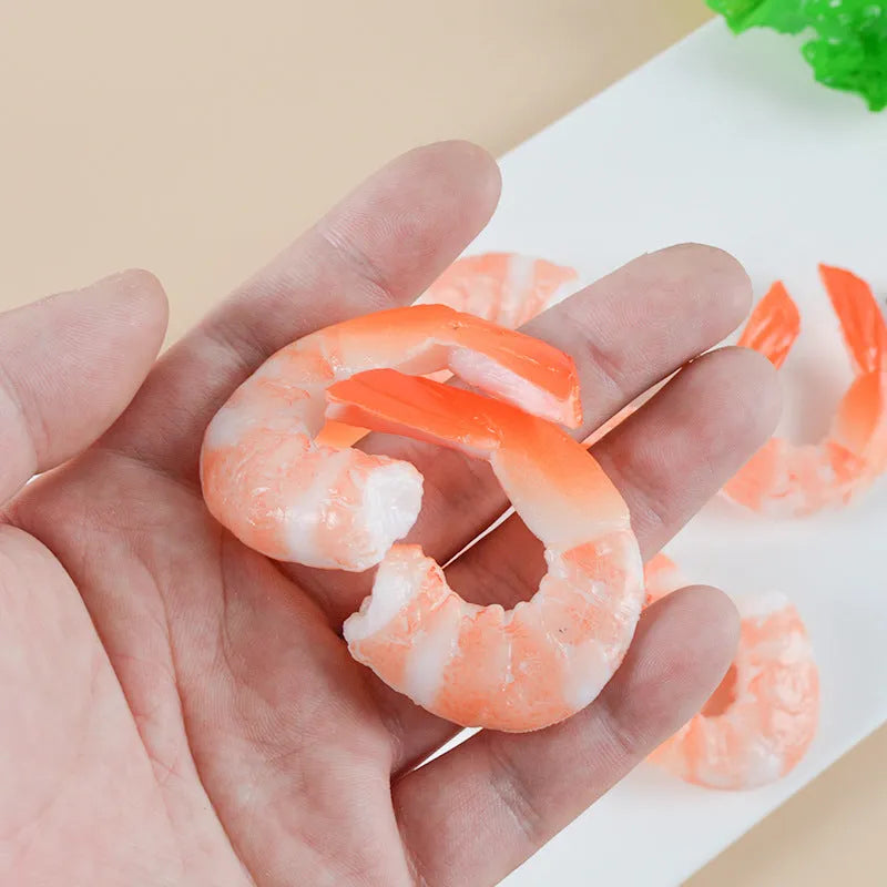 PVC simulation seafood shrimp keychain with modern minimalist design and door buckle