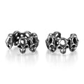Retro hollow skull stainless steel ear clip earrings for men and women