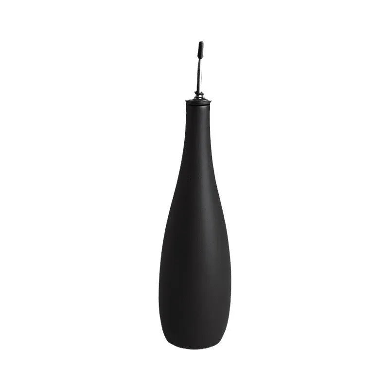 Ceramic kitchen oil pot with 650ml funnel and brush in black, coffee or white colour options