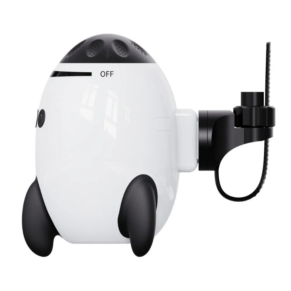White baby sleep comforter device with automatic shaking and Bluetooth connectivity