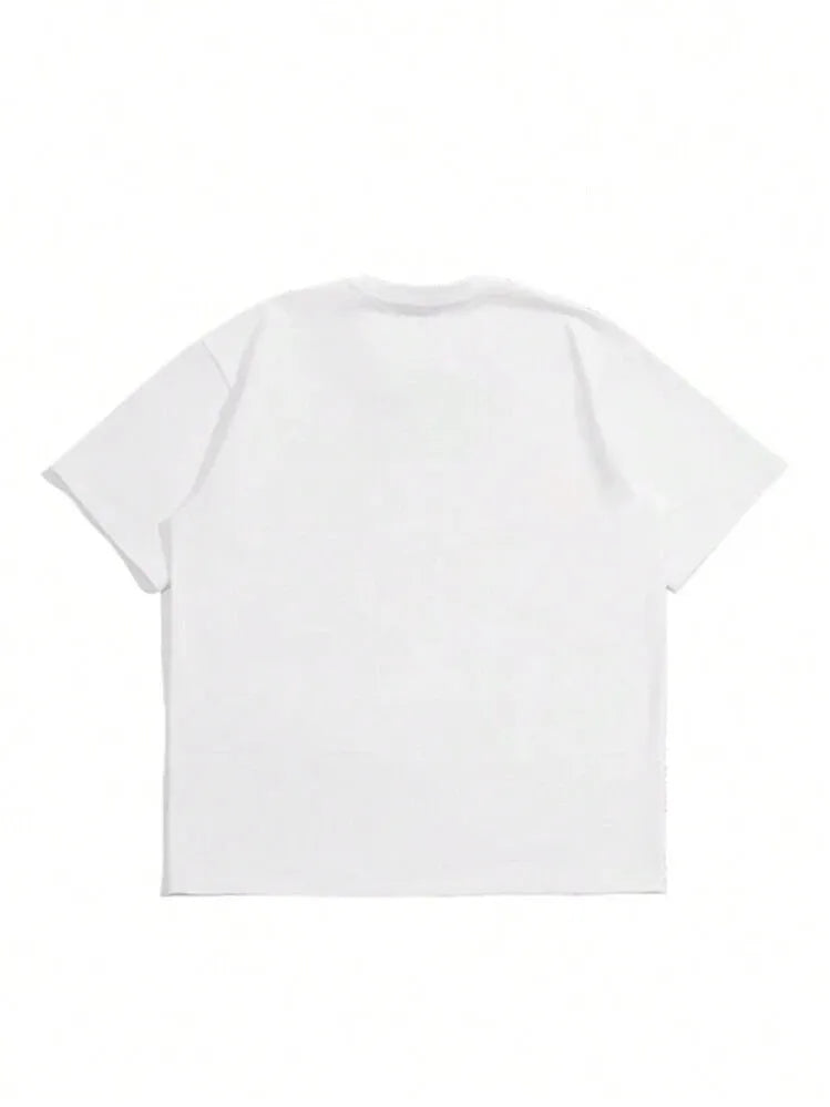 Men's solid colour pure cotton short sleeve t-shirt in Japanese retro style