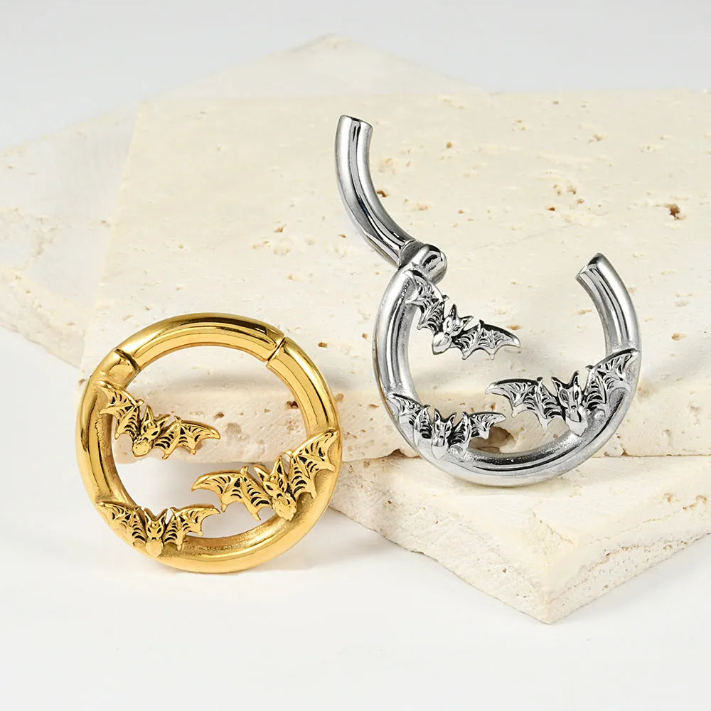 Stainless steel totem pattern fashion earrings with electroplated finish in various style options
