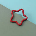 Zinc alloy five-pointed star keychain in macaron colours for backpack hanging decoration