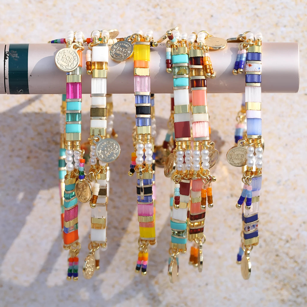 Women's imitation pearl beaded bracelet with handmade craftsmanship in European American style
