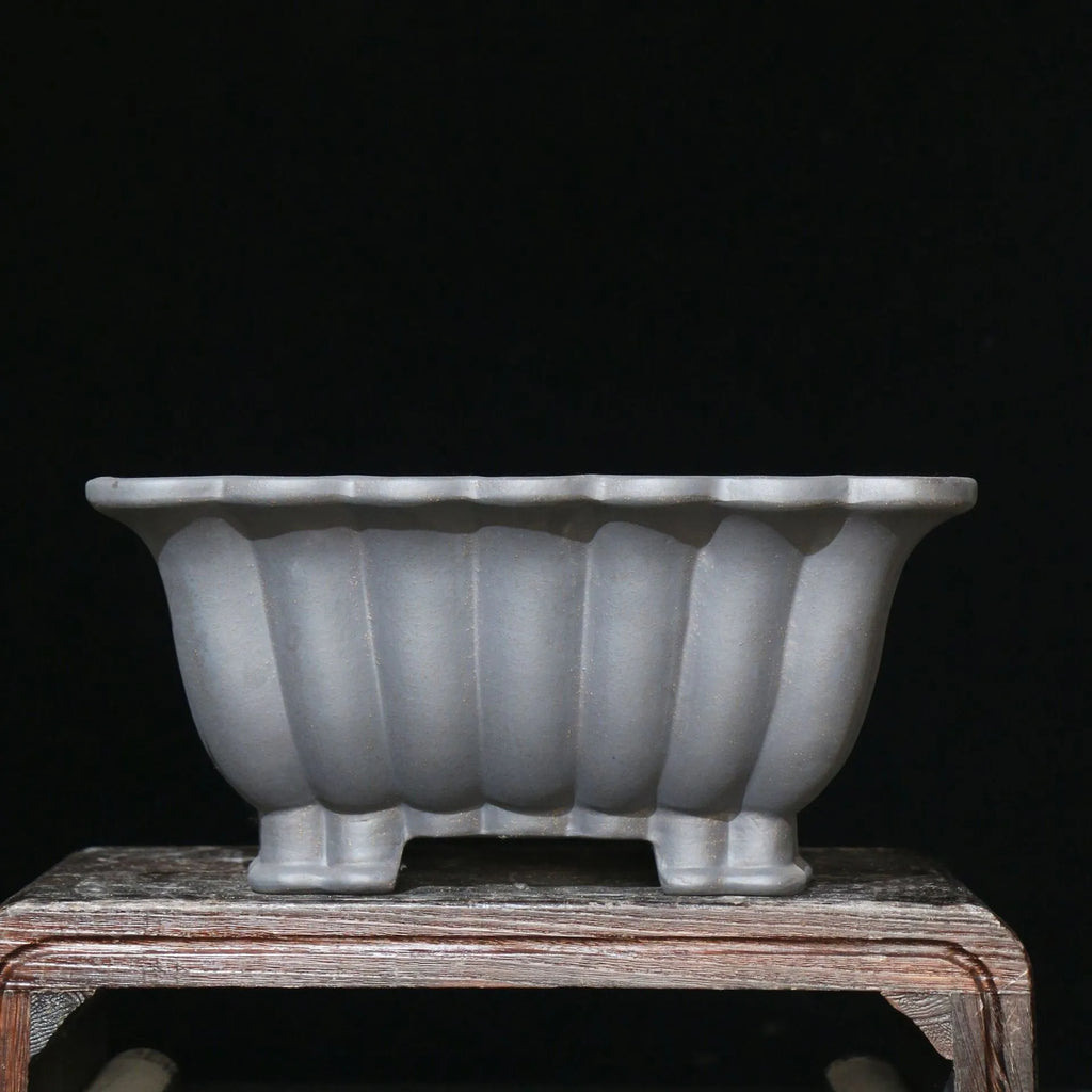 Square purple sand ceramic bonsai pot with du xiliang colour and 37cm inner diameter
