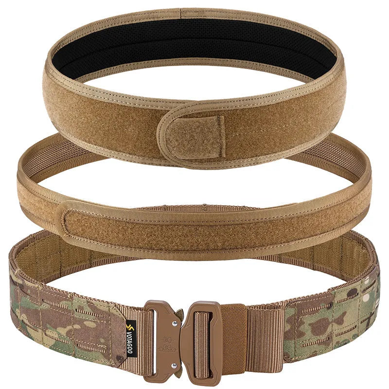 VOTAGOO 2-inch wide tactical webbing belt with alloy quick-release buckle in CP camouflage colour