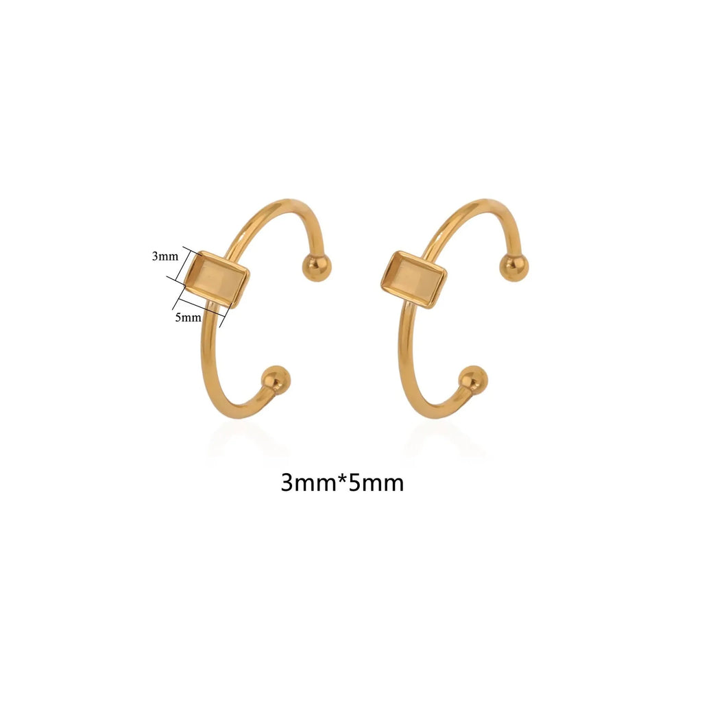 Golden stainless steel ring setting with various bezel shapes for gemstones on ring holder