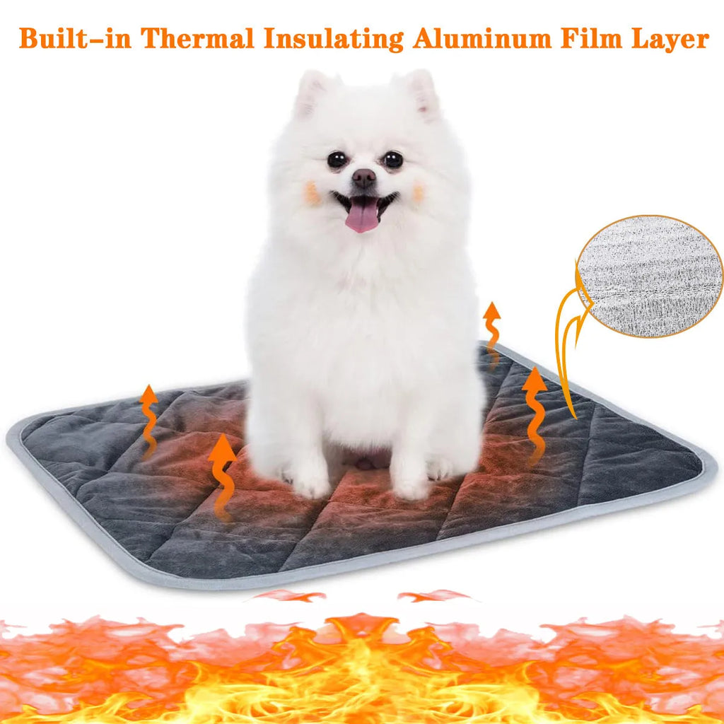 Grey cloth pet cushion shown in one of four available sizes for dogs or cats