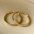 40mm copper circle hoop earrings with gold or silver electroplated finish