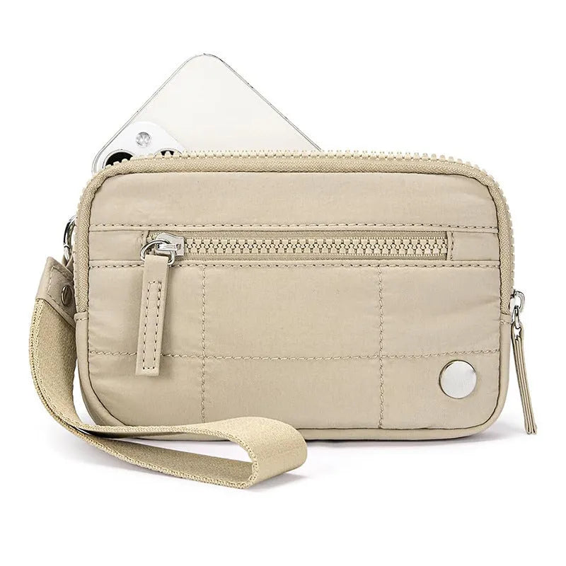Quilted transparent deck handbag in waterproof nylon, shown in one of seven available colours