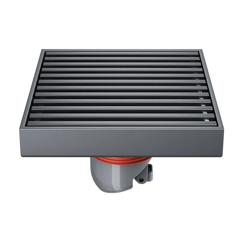 Gun grey 304 stainless steel courtyard floor drain with a 15x15cm grid