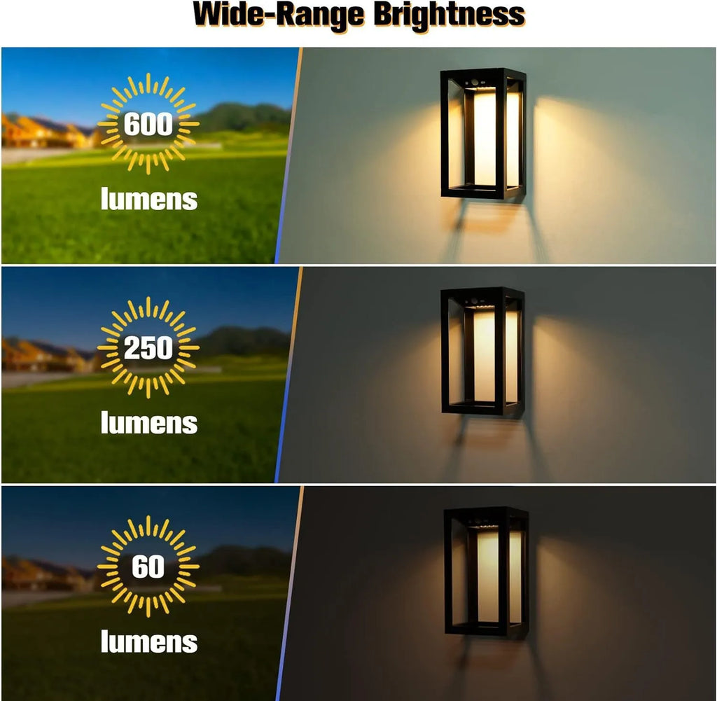 Modern Chinese outdoor solar wall lamp with plastic shell and IP65 waterproof rating