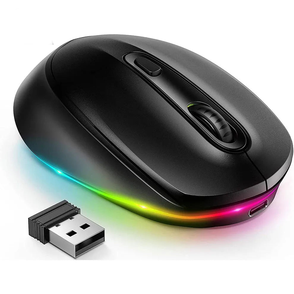 24g wireless optical mouse in various colours with USB charging cable