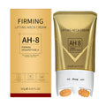 Roller neck cream tube with built-in massage applicator for neck moisturising and firming treatment