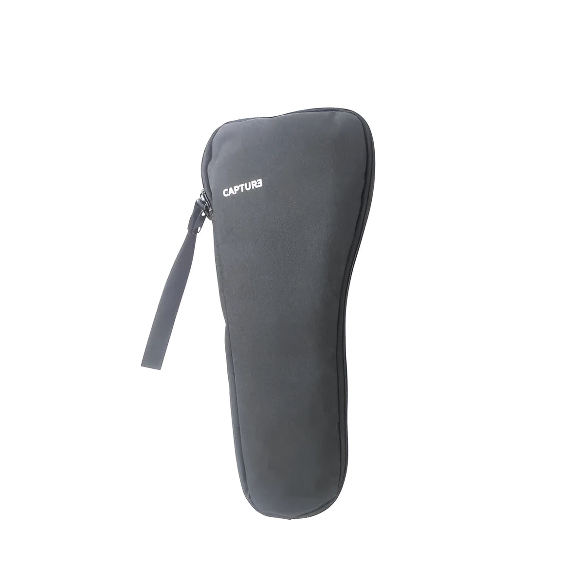 Black cloth storage bag for a mobile phone stabiliser, shown open with an accessory compartment.