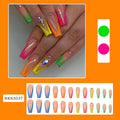 Diamond colour French nail tips BKS3037 with detachable design, jelly glue, and filing strip.