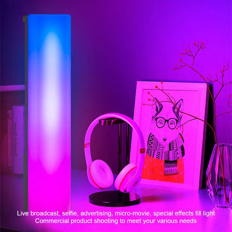 3D RGB LED ambiance lamp with music rhythm lighting on tabletop