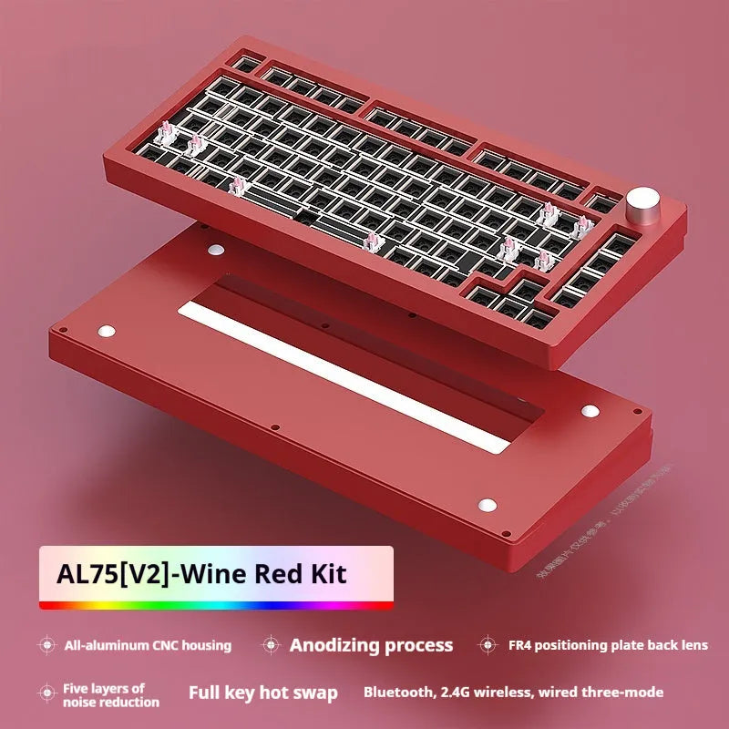 Heiji Snake aluminium mechanical keyboard kit showing components for custom assembly