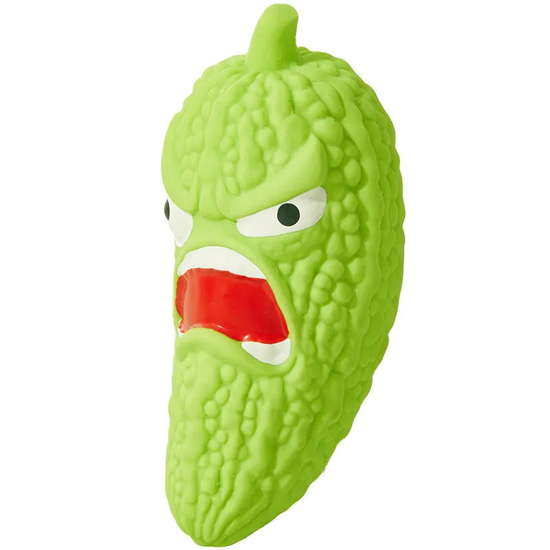 Bitter melon and chilli shaped dog toys with pet sound mechanism for chewing