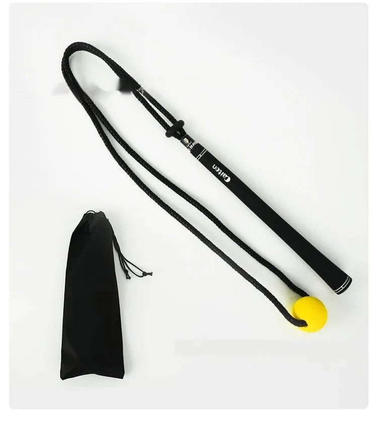 Black silicone elastic golf swing trainer rope for swing correction practice