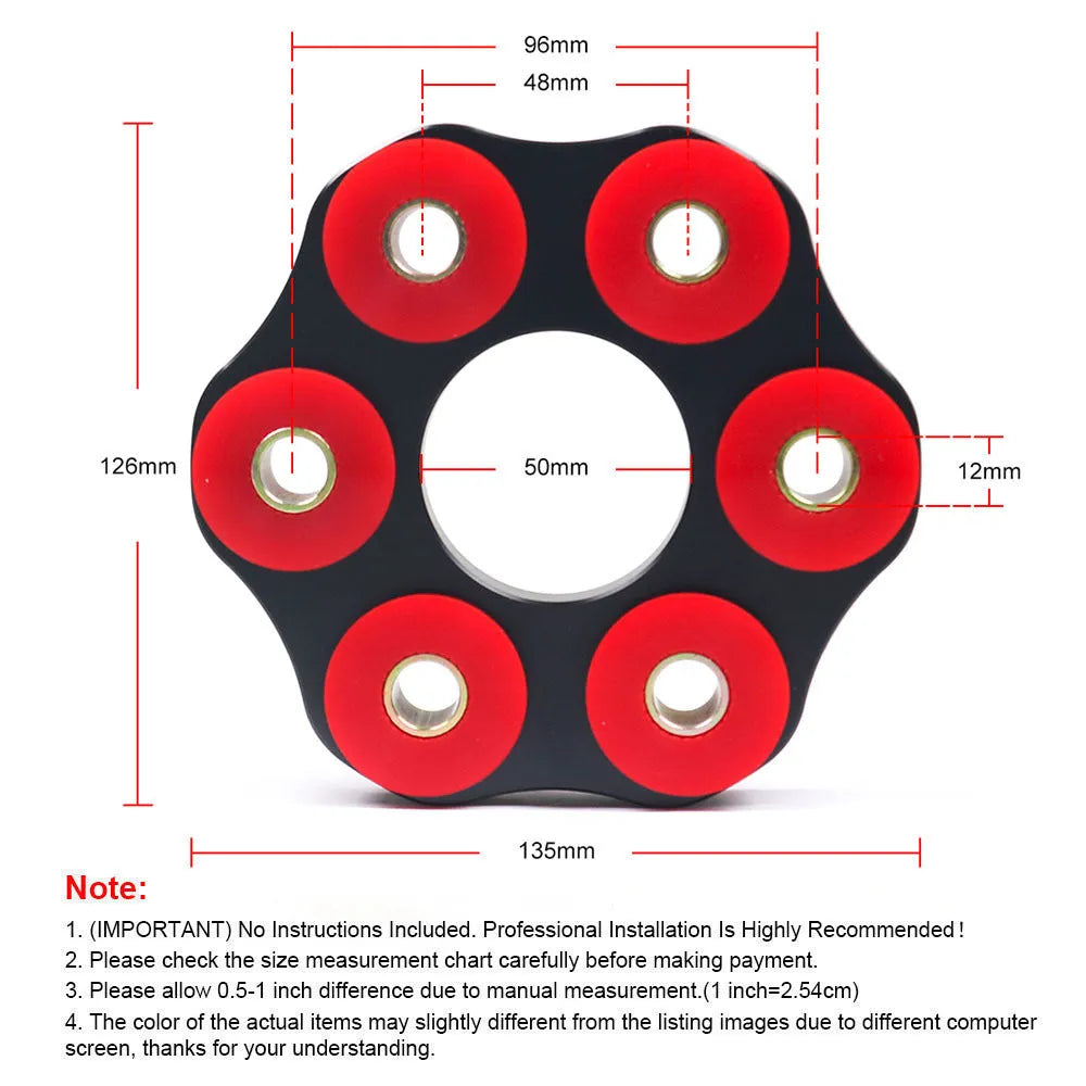 Red polyurethane aluminium drive shaft connecting plate bracket for BMW E46 E36 E30 M3 modification