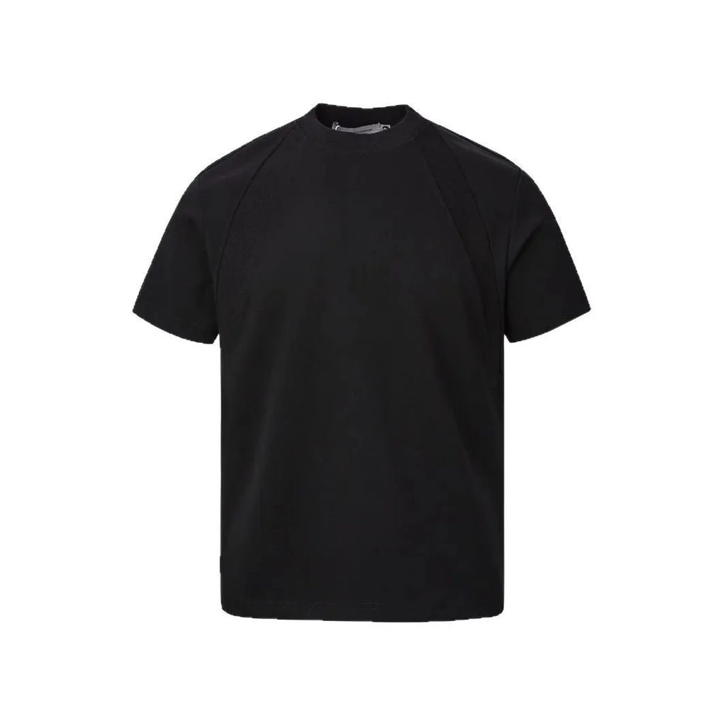 Women's loose fit short sleeve top with air layer stitching texture in polyester fabric