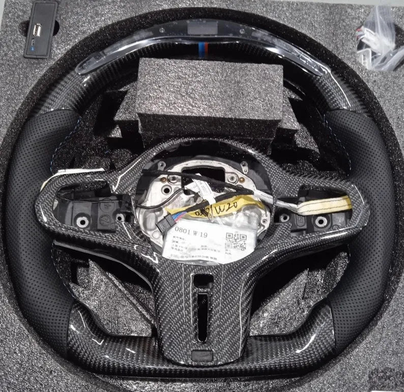 Carbon fibre LED intelligent steering wheel with heating function for BMW X3 and X5 models