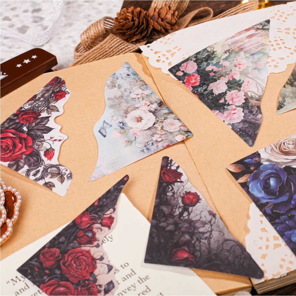 DIY handmade notebook and bookmark creative set showing six colour variations on printable sheets