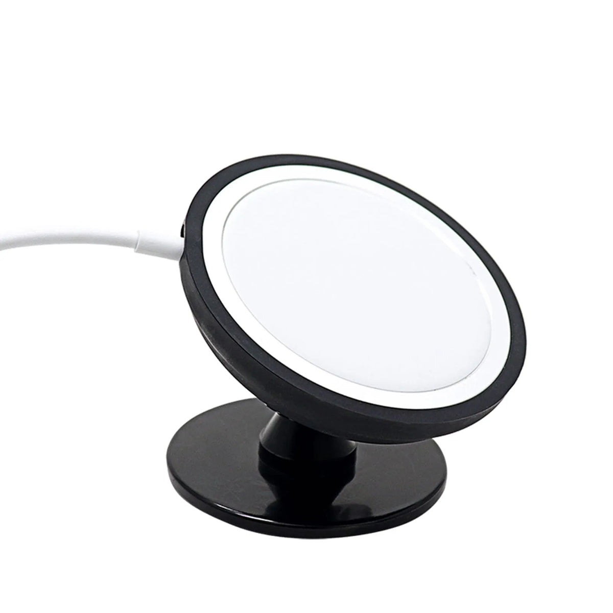Black car magnetic mobile phone holder with plastic construction and snap-in design