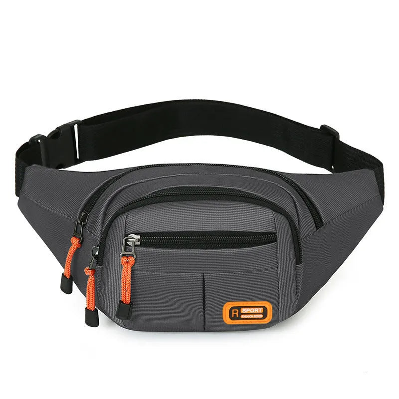 Large capacity waterproof slanted chest bag in black colour