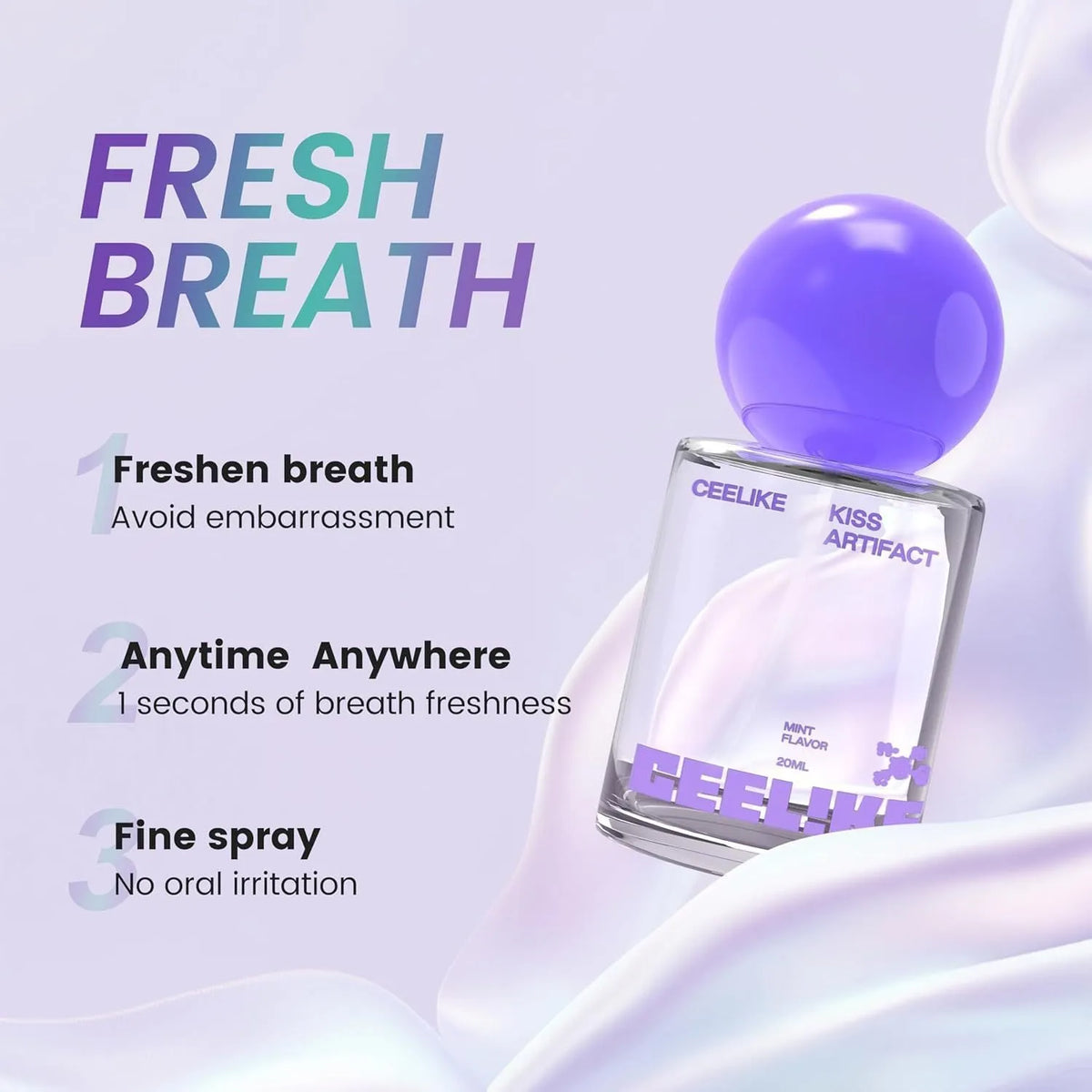 20ml portable probiotic oral spray bottle for hydrating oral care