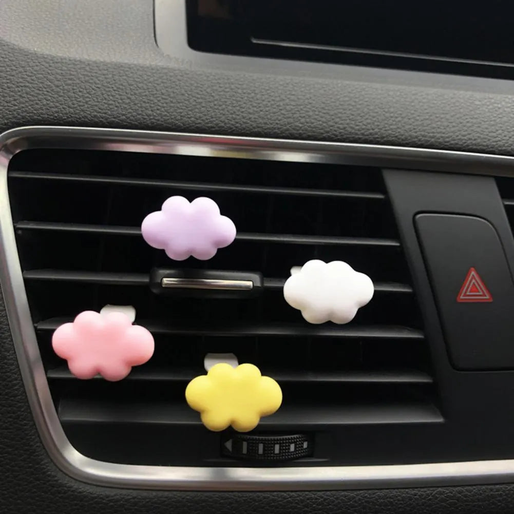 Resin car air freshener clip with cartoon Baiyun cloud design in six colour options